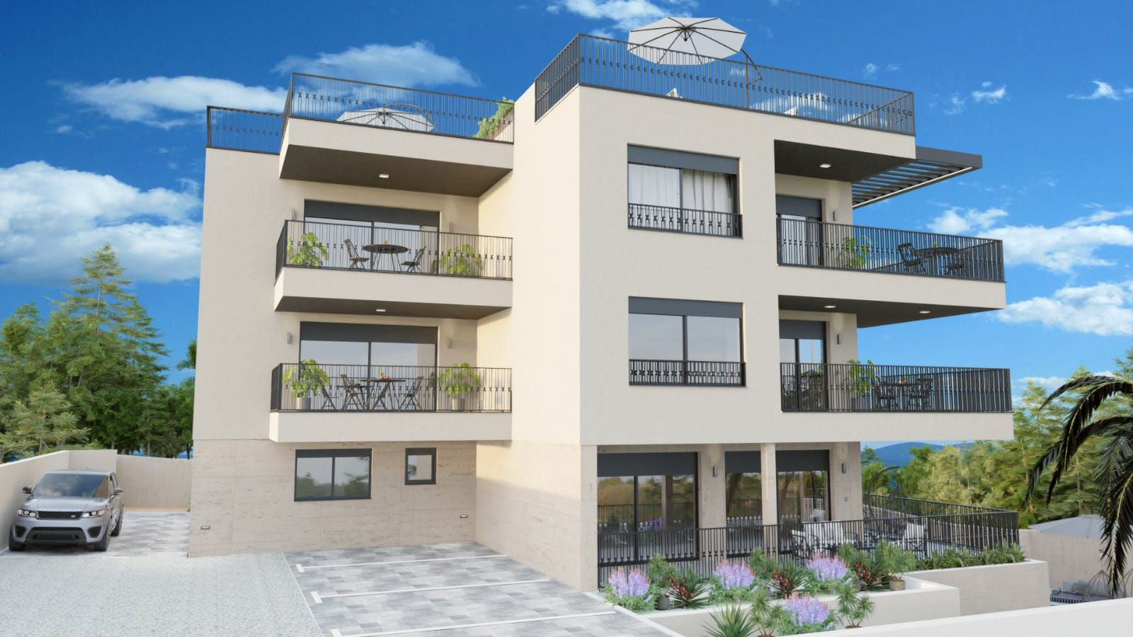 OKRUG GORNJI*** Dvosobni stan na prvom katu u blizini mora, 73 m2