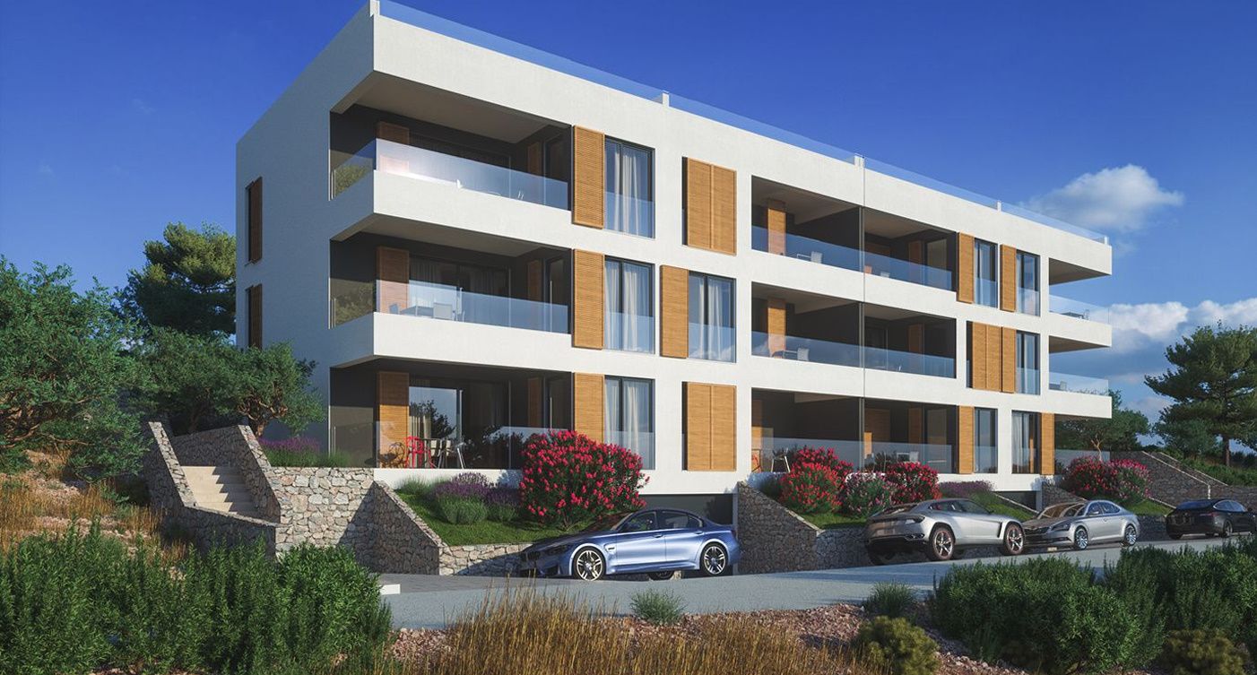 TROGIR – SALDUN*** Dvosobni stan u prizemlju 59 m2 + 12 m2 !